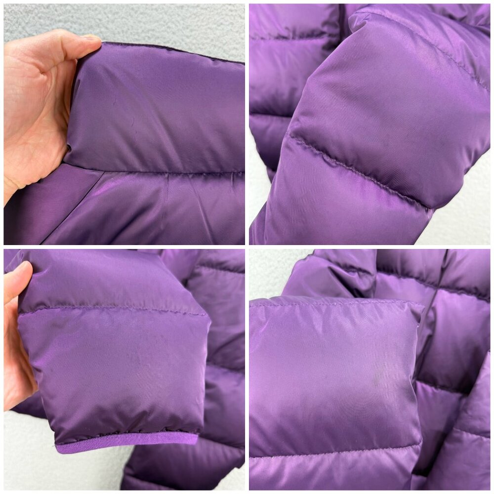 Tory Burch Sport Jacket Womens Extra Small XS Purple Down Puffer Cropped Satin 2 - Picture 10 of 11